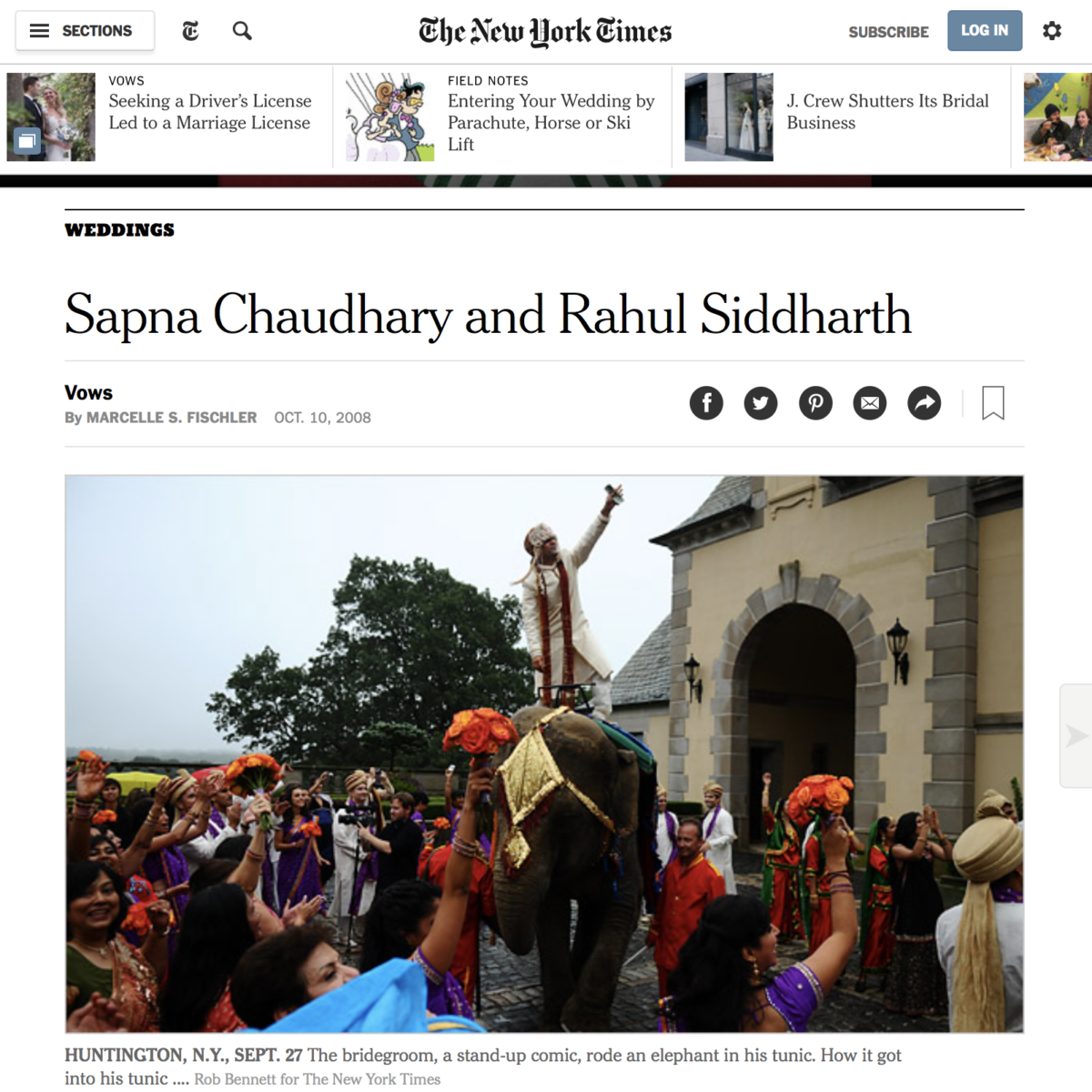 The New York Times Sapna Chaudhary and Rahul Siddharth's Wedding