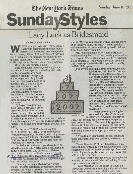 The New York Times Sunday Styles Lady Luck as Bridesmaid