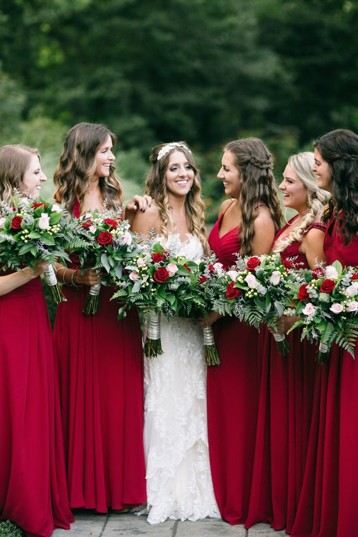 red dresses for weddings bridesmaid