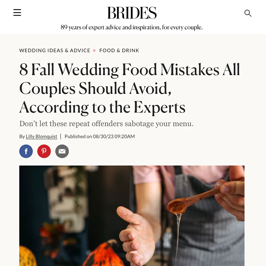 BRIDES - 8 Fall Wedding Food Mistakes All Couples Should Avoid, According to the Experts